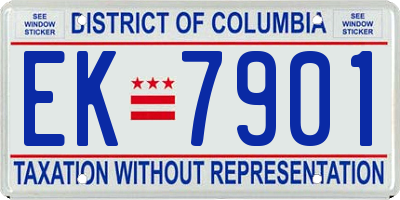 DC license plate EK7901