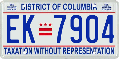 DC license plate EK7904