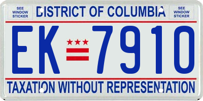 DC license plate EK7910