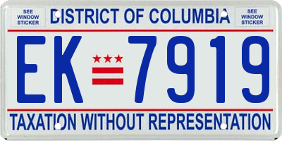 DC license plate EK7919