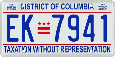 DC license plate EK7941