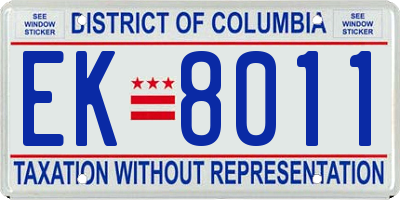 DC license plate EK8011