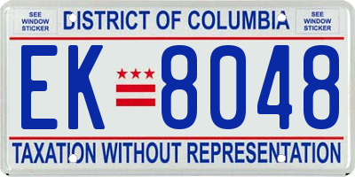 DC license plate EK8048