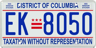 DC license plate EK8050