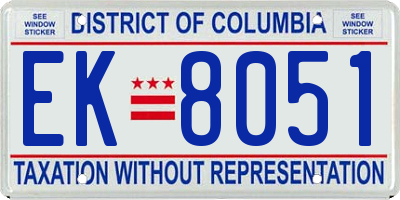 DC license plate EK8051