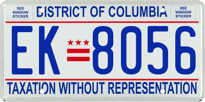 DC license plate EK8056