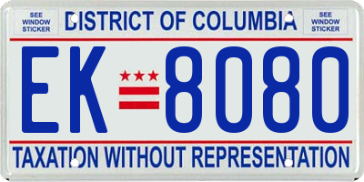 DC license plate EK8080