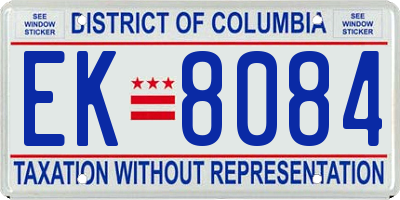 DC license plate EK8084