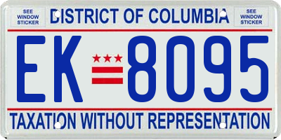 DC license plate EK8095