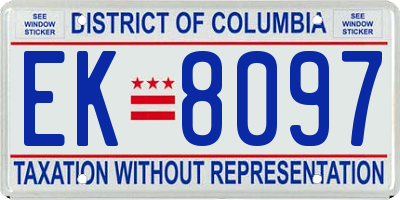 DC license plate EK8097