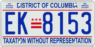 DC license plate EK8153