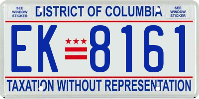 DC license plate EK8161