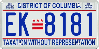 DC license plate EK8181