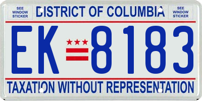 DC license plate EK8183