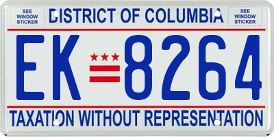 DC license plate EK8264