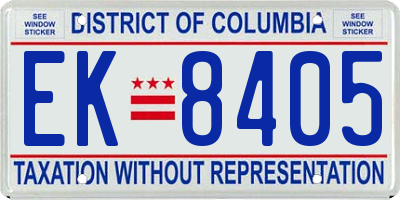 DC license plate EK8405