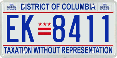 DC license plate EK8411