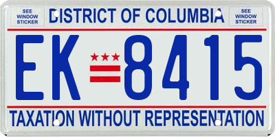 DC license plate EK8415