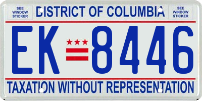 DC license plate EK8446