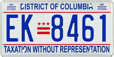 DC license plate EK8461
