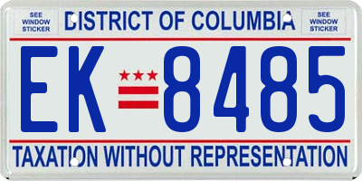 DC license plate EK8485