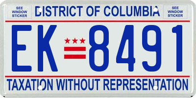 DC license plate EK8491