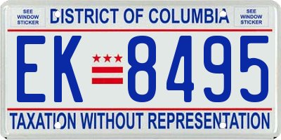 DC license plate EK8495