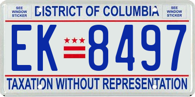 DC license plate EK8497