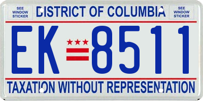 DC license plate EK8511