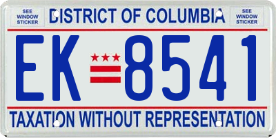 DC license plate EK8541