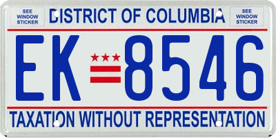 DC license plate EK8546