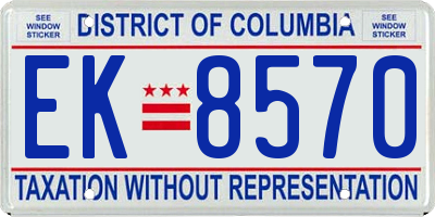 DC license plate EK8570