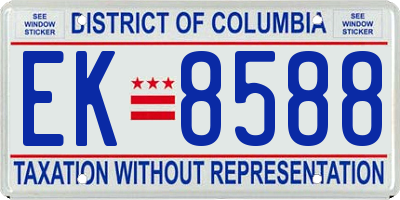 DC license plate EK8588