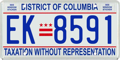 DC license plate EK8591