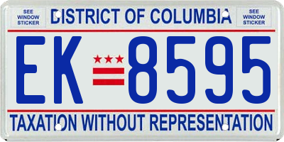 DC license plate EK8595