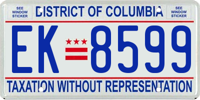 DC license plate EK8599