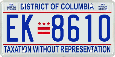 DC license plate EK8610