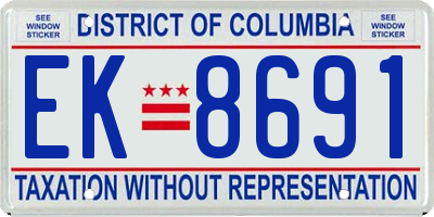 DC license plate EK8691