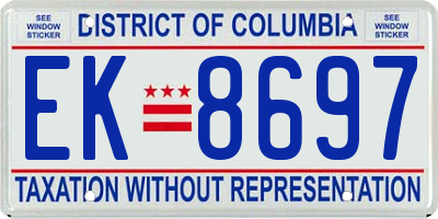 DC license plate EK8697