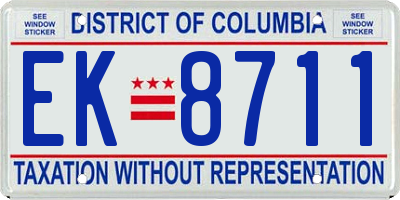 DC license plate EK8711