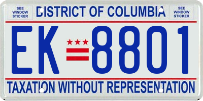 DC license plate EK8801