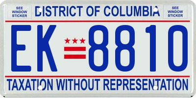 DC license plate EK8810