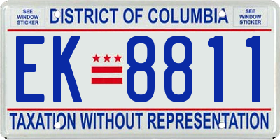 DC license plate EK8811