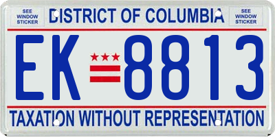 DC license plate EK8813