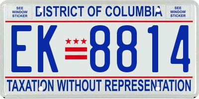 DC license plate EK8814