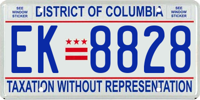 DC license plate EK8828