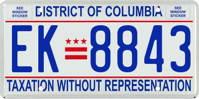 DC license plate EK8843