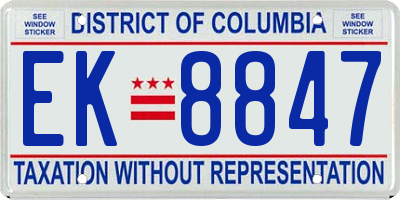 DC license plate EK8847