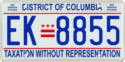 DC license plate EK8855