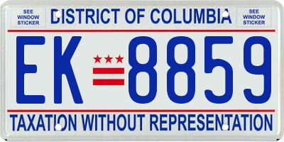 DC license plate EK8859